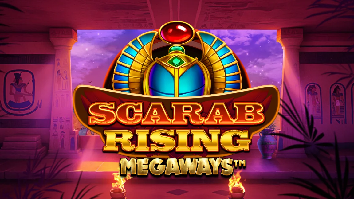 The promotional header for Scarab Rising Megaways, an online slot game on Betty.ca.