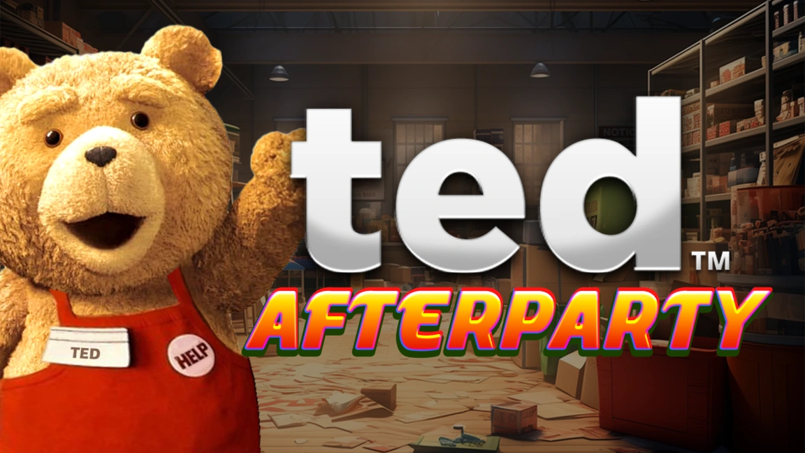 The promotional header for Ted Afterparty, an online slot game on Betty.ca.