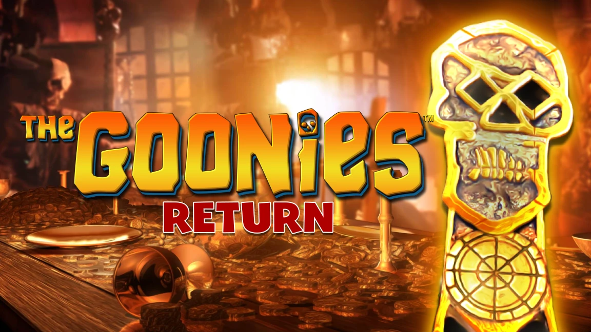 The promotional header for The Goonies Return, an online slot game on Betty.ca.