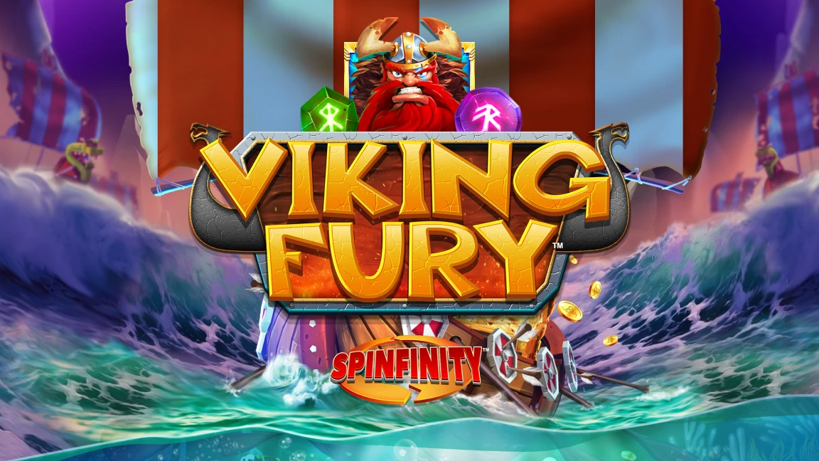 The promotional header for Viking Fury - Spinfinity, an online slot game on Betty.ca.