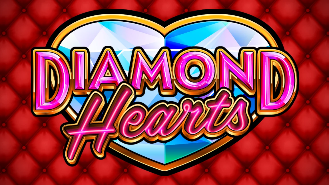 The promotional header for Diamond Hearts, an online slot game on Betty.ca.