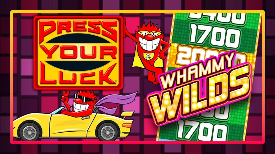 The promotional header for Press Your Luck Whammy Wilds, an online slot game on Betty.ca.