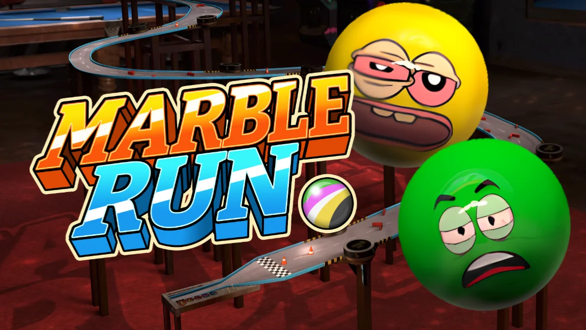 The promotional header for Marble Run, an online slot game on Betty.ca.