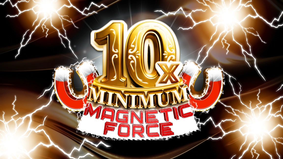 The promotional header for 10X Minimum Magnetic Force, an online slot game on Betty.ca.