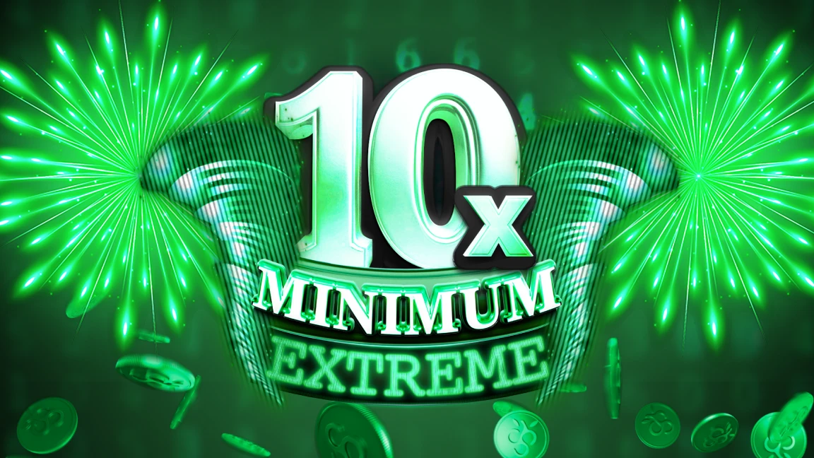 The promotional header for 10x Minimum Extreme, an online slot game on Betty.ca.