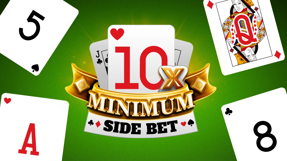 The promotional header for 10x Minimum Side Bet, an online slot game on Betty.ca.