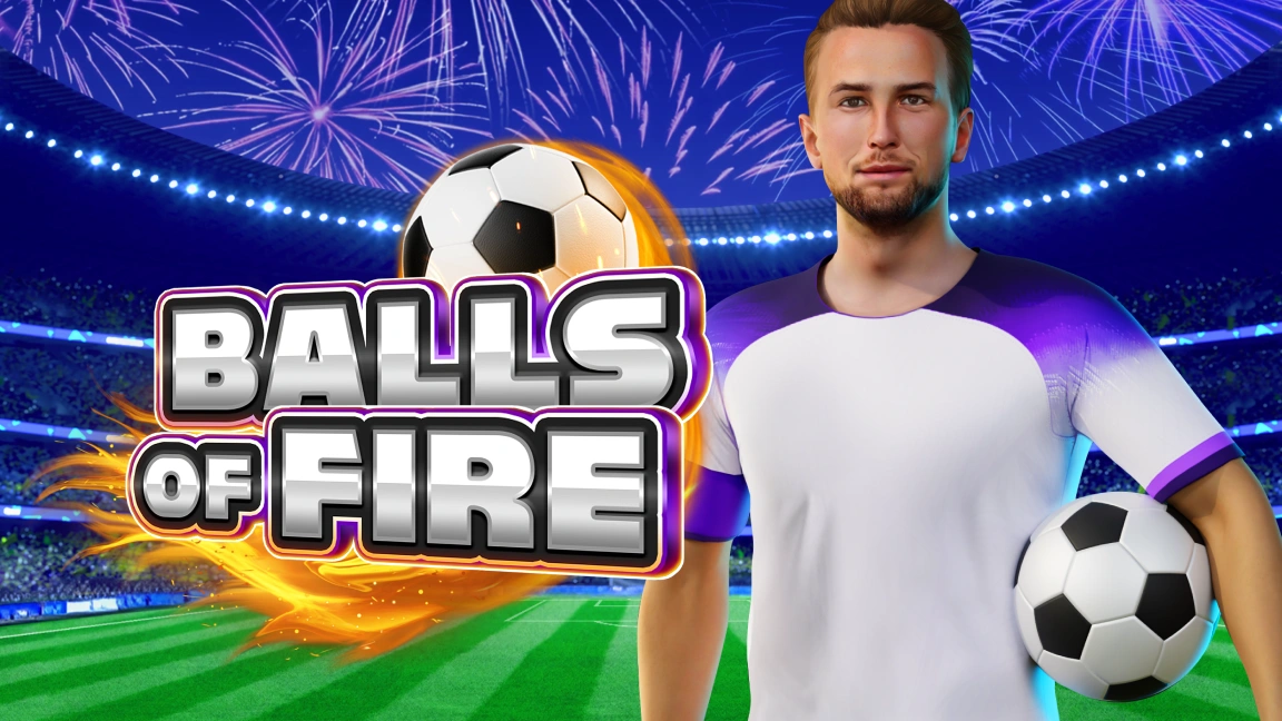 The promotional header for Balls of Fire, an online slot game on Betty.ca.