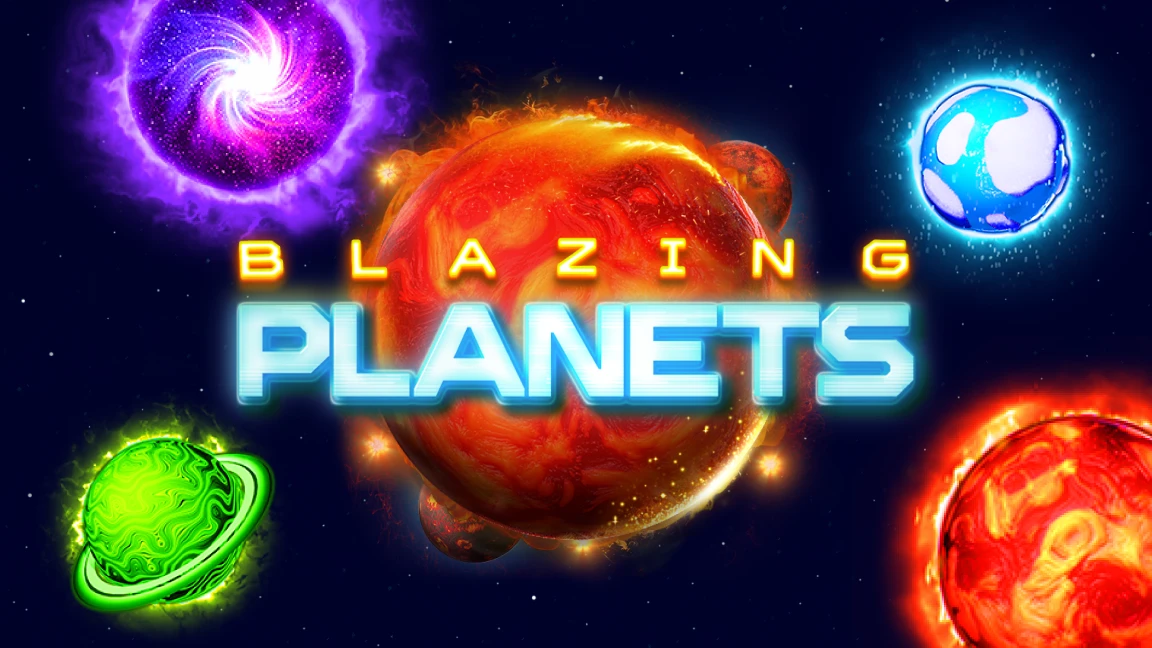 The promotional header for Blazing Planets, an online slot game on Betty.ca.