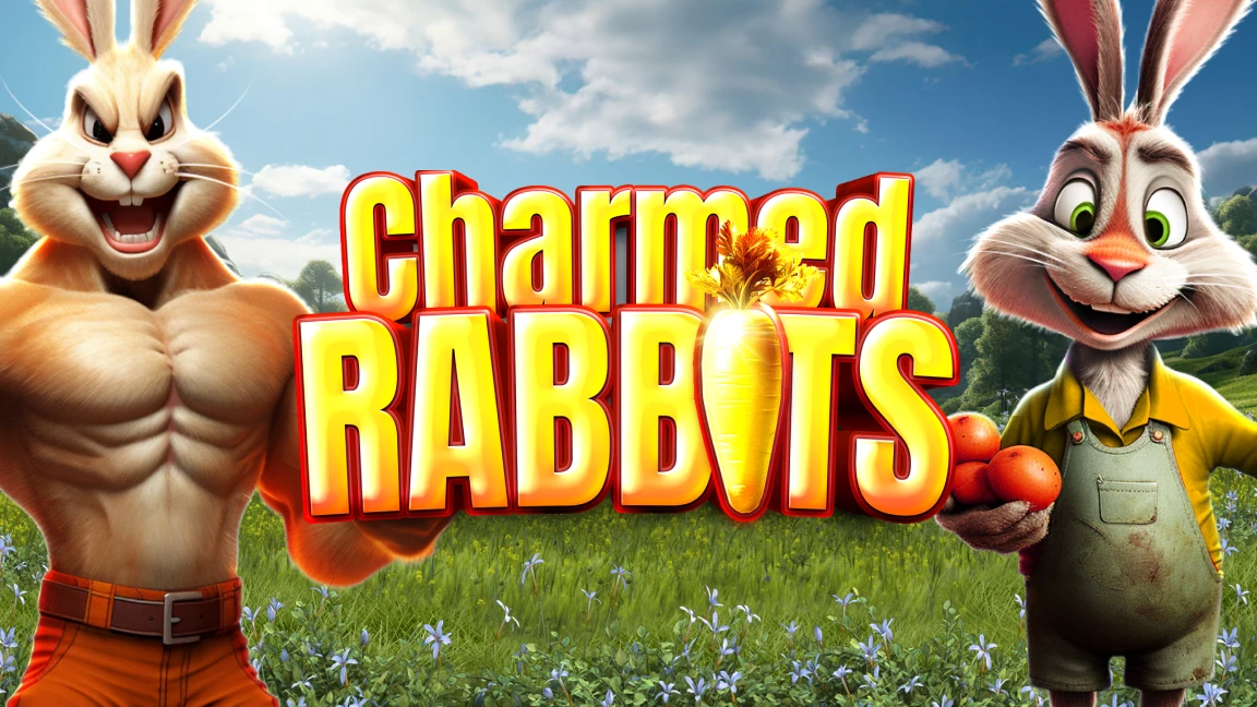 The promotional header for Charmed Rabbits, an online slot game on Betty.ca.