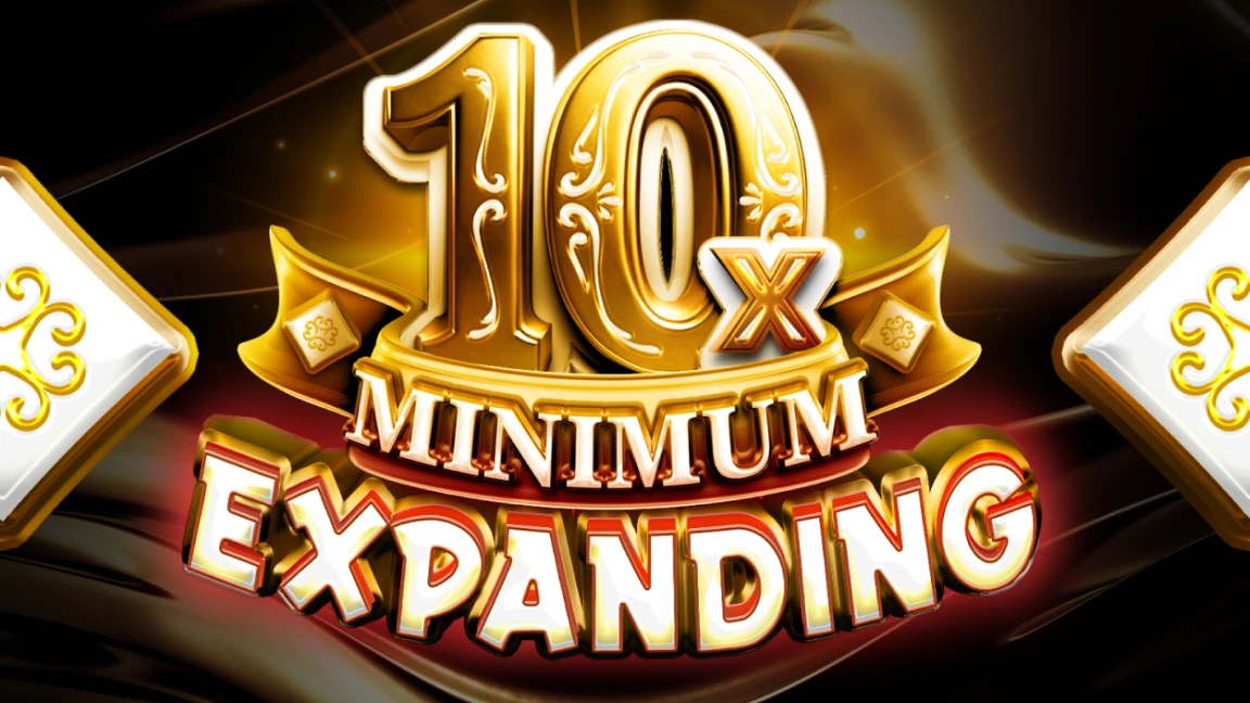 The promotional header for Expanding 10x Minimum, an online slot game on Betty.ca.
