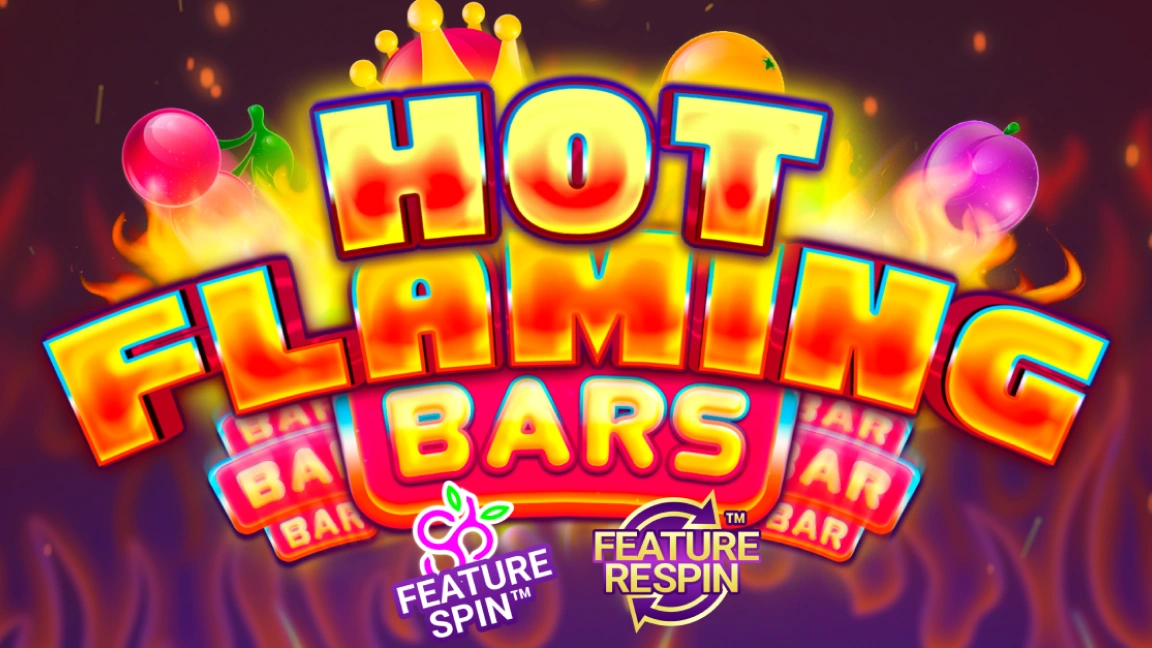 The promotional header for Hot Flaming Bars, an online slot game on Betty.ca.