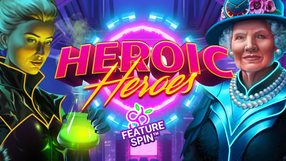 The promotional header for Heroic Heroes, an online slot game on Betty.ca.