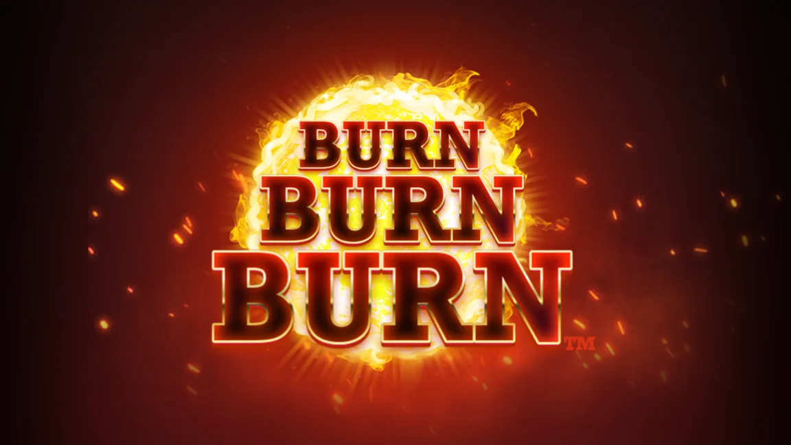 The promotional header for Burn Burn Burn, an online slot game on Betty.ca.