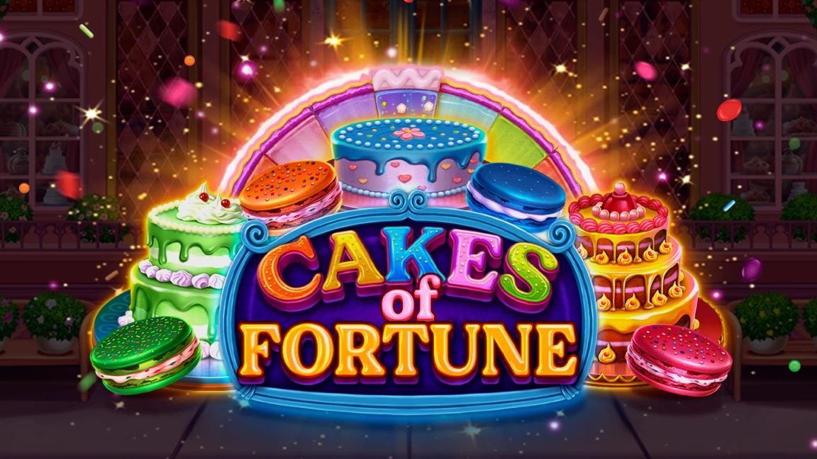 The promotional header for Cakes of Fortune, an online slot game on Betty.ca.