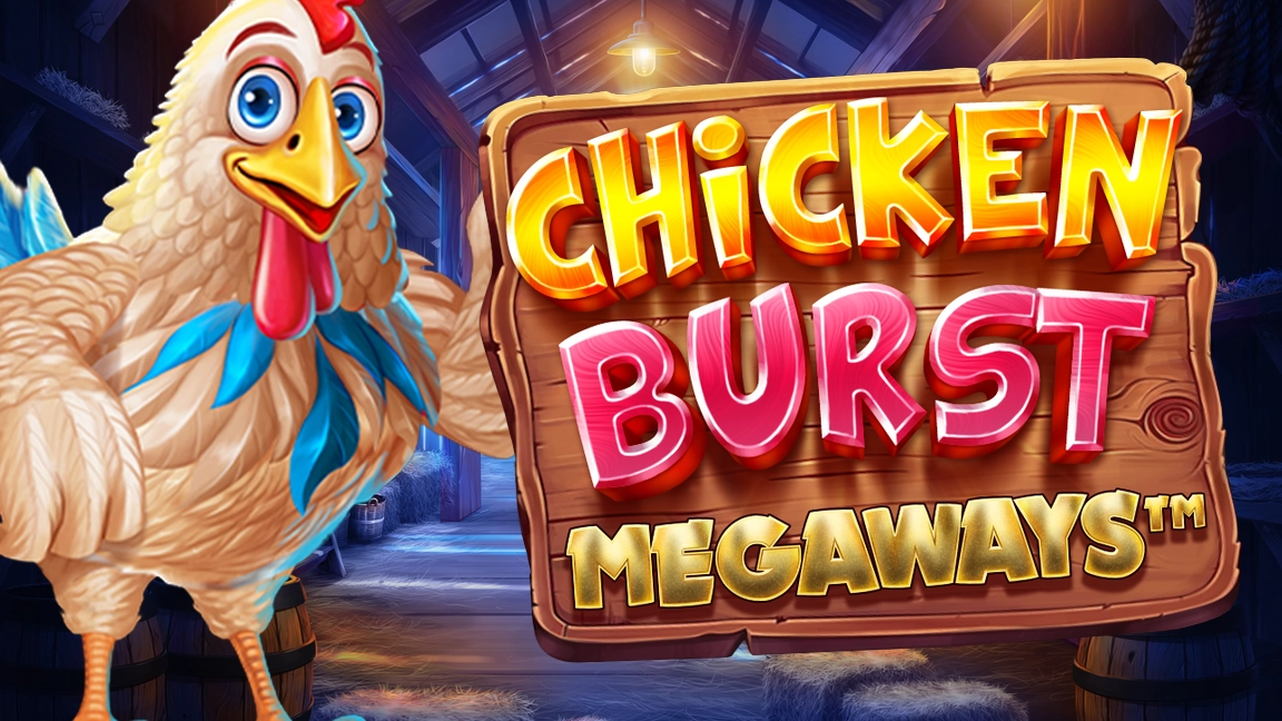 The promotional header for Chicken Burst Megaways, an online slot game on Betty.ca.