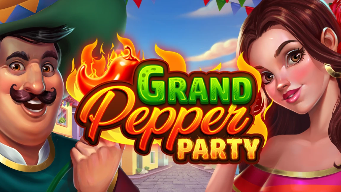 The promotional header for Grand Pepper Party, an online slot game on Betty.ca.