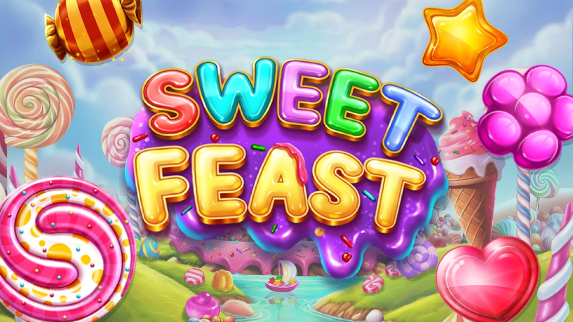 The promotional header for Sweet Feast, an online slot game on Betty.ca.