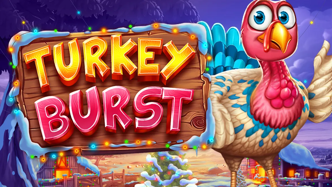 The promotional header for Turkey Burst, an online slot game on Betty.ca.