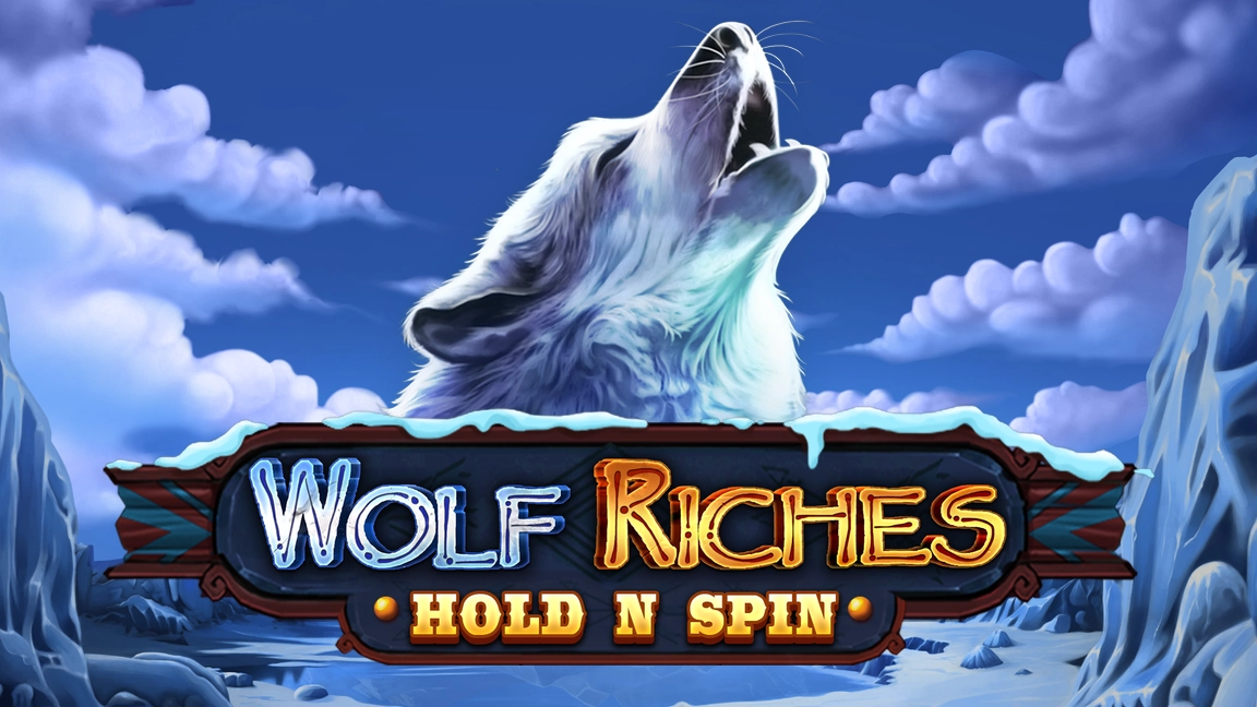 The promotional header for Wolf Riches Hold N Spin, an online slot game on Betty.ca.