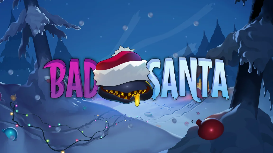 The promotional header for Bad Santa, an online slot game on Betty.ca.