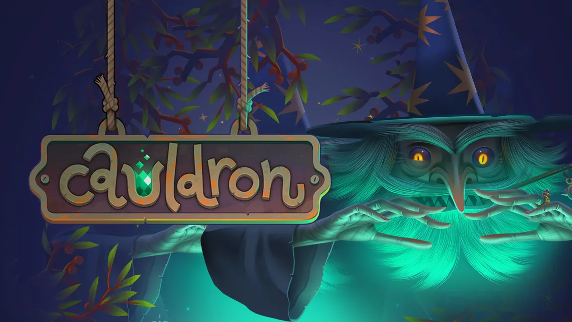 The promotional header for Cauldron, an online slot game on Betty.ca.