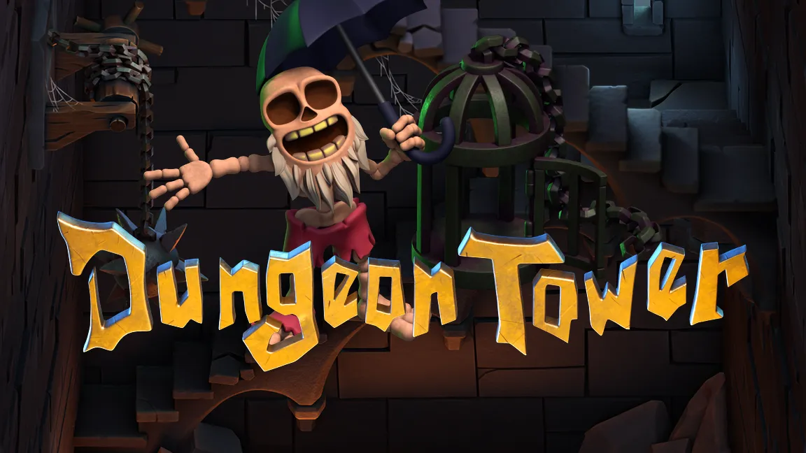 The promotional header for Dungeon Tower, an online slot game on Betty.ca.