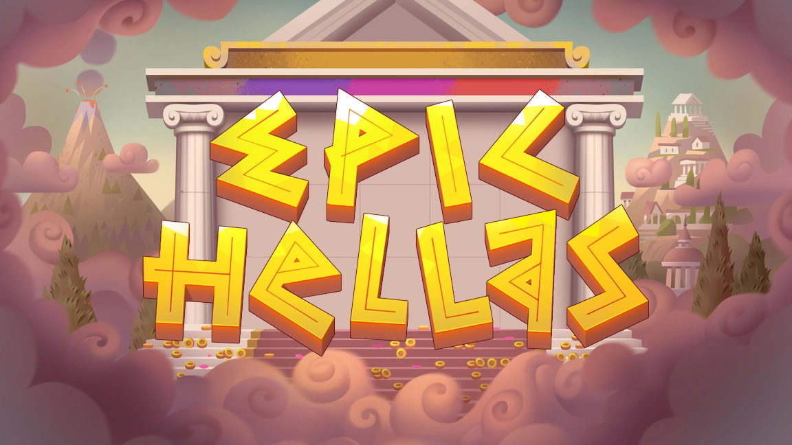 The promotional header for Epic Hellas, an online slot game on Betty.ca.
