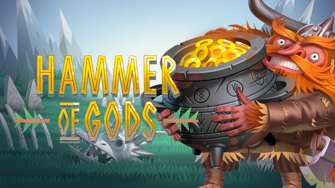 The promotional header for Hammer of Gods, an online slot game on Betty.ca.