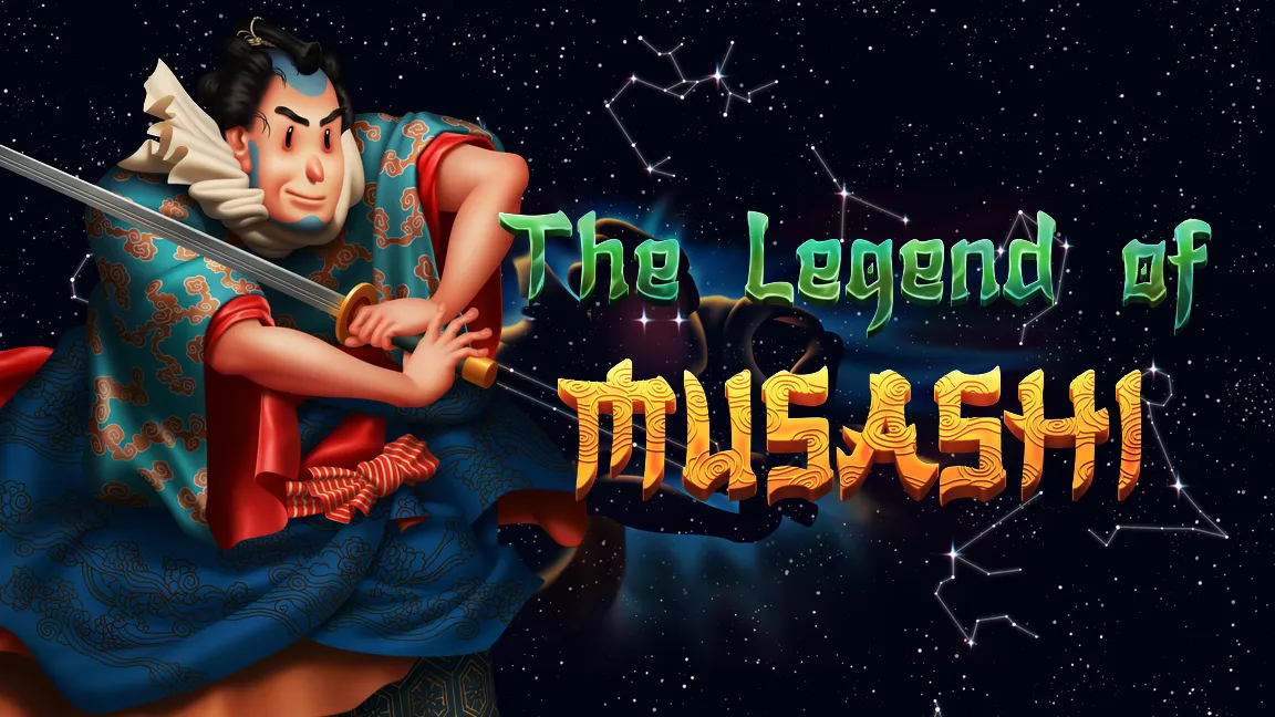 The promotional header for The Legend of Musashi, an online slot game on Betty.ca.