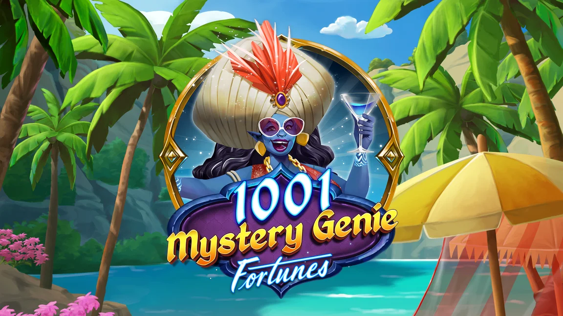 The promotional header for 1001 Mystery Genie Fortunes, an online slot game on Betty.ca.