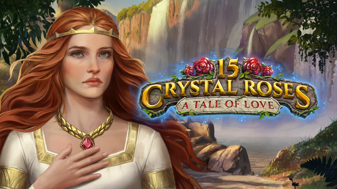 The promotional header for 15 Crystal Roses: A Tale of Love, an online slot game on Betty.ca.