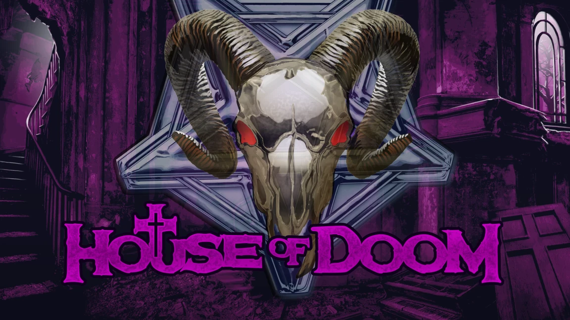 The promotional header for House of Doom, an online slot game on Betty.ca.