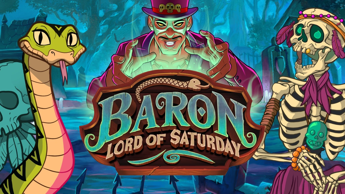The promotional header for Baron: Lord of Saturday, an online slot game on Betty.ca.