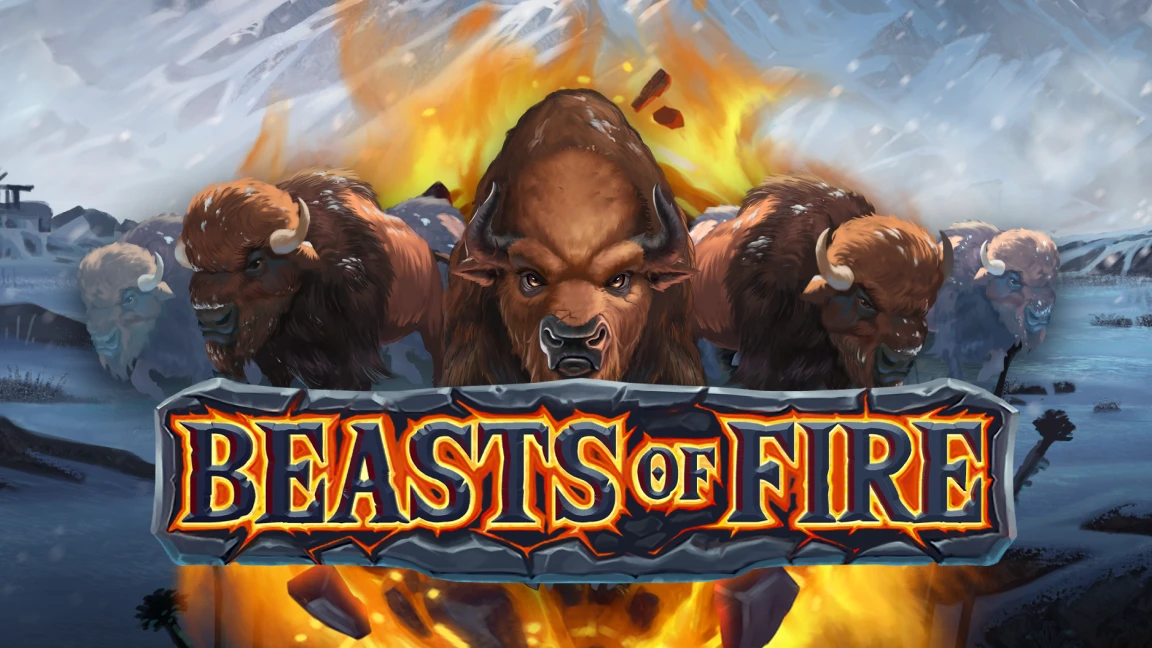 The promotional header for Beasts of Fire, an online slot game on Betty.ca.