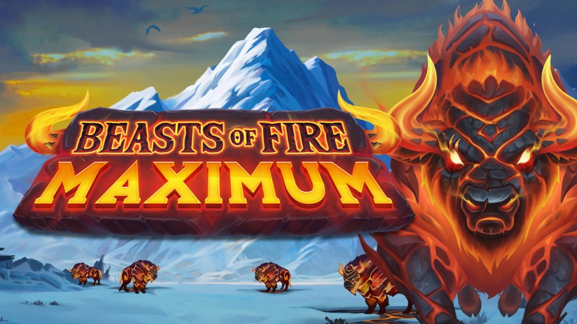 The promotional header for Beasts of Fire Maximum, an online slot game on Betty.ca.