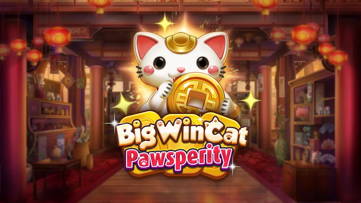 The promotional header for Big Win Cat Pawsperity, an online slot game on Betty.ca.