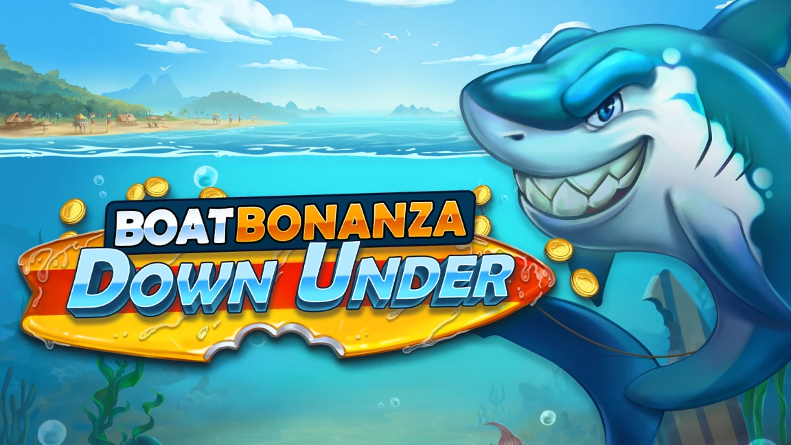 The promotional header for Boat Bonanza Down Under, an online slot game on Betty.ca.