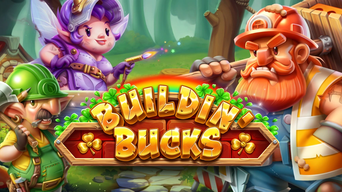 The promotional header for Buildin’ Bucks, an online slot game on Betty.ca.