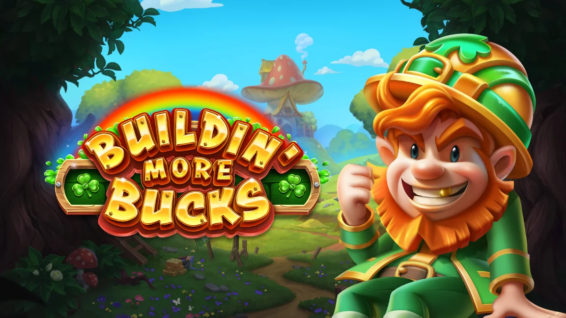 The promotional header for Buildin’ More Bucks, an online slot game on Betty.ca.