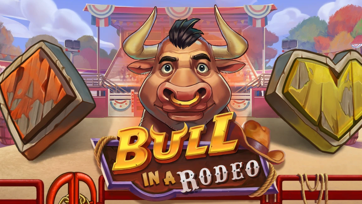 The promotional header for Bull in a Rodeo, an online slot game on Betty.ca.