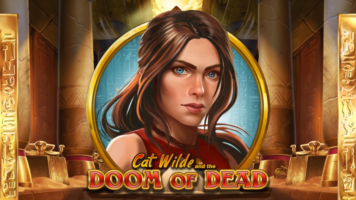 The promotional header for Cat Wilde and the Doom of Dead, an online slot game on Betty.ca.