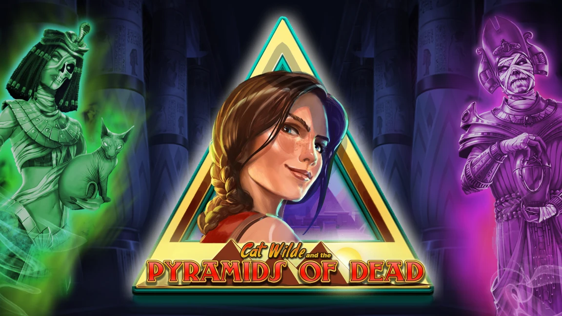 The promotional header for Cat Wilde and the Pyramids of Dead, an online slot game on Betty.ca.