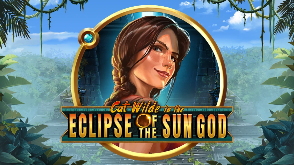 The promotional header for Cat Wilde in the Eclipse of the Sun God, an online slot game on Betty.ca.