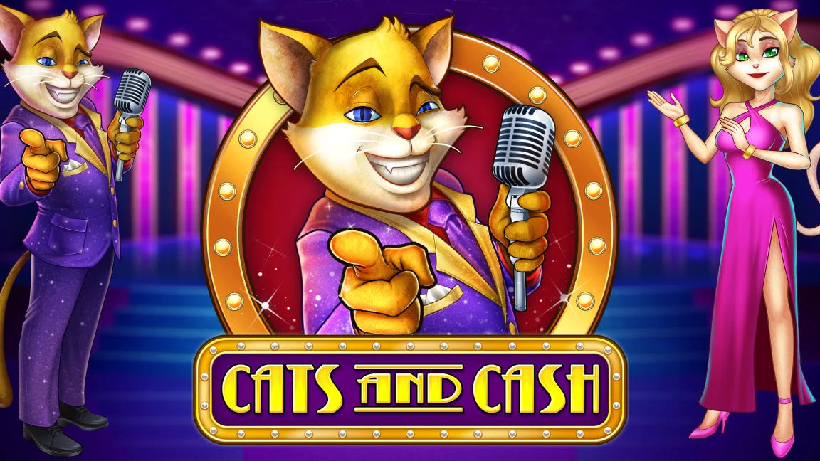 The promotional header for Cats and Cash, an online slot game on Betty.ca.