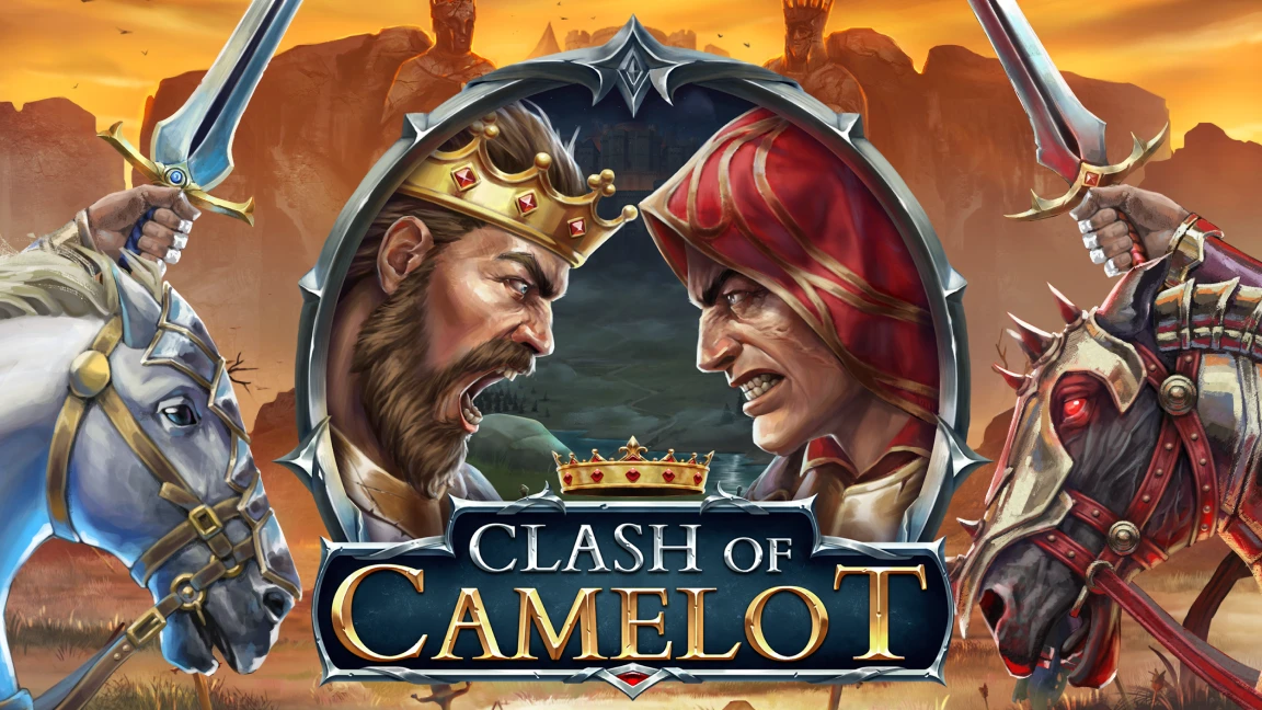 The promotional header for Clash of Camelot, an online slot game on Betty.ca.