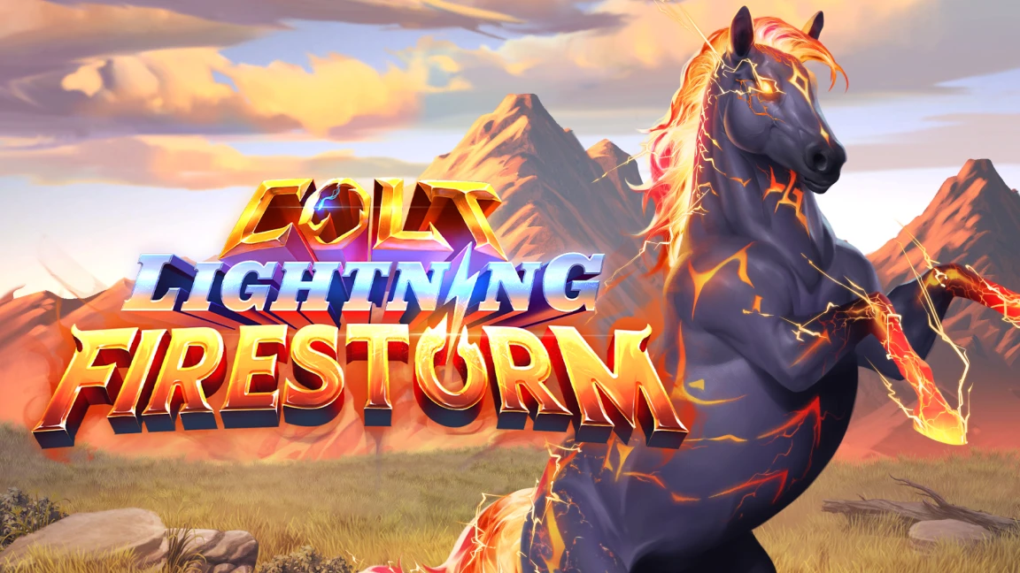 The promotional header for Colt Lightning Firestorm, an online slot game on Betty.ca.
