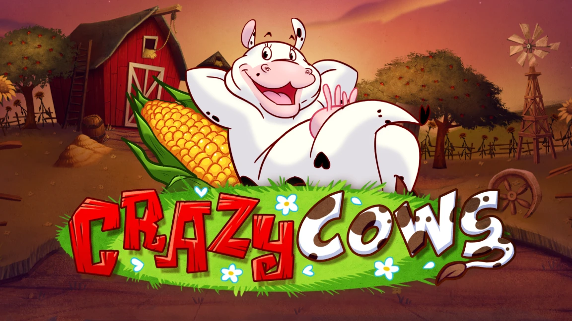 The promotional header for Crazy Cows, an online slot game on Betty.ca.