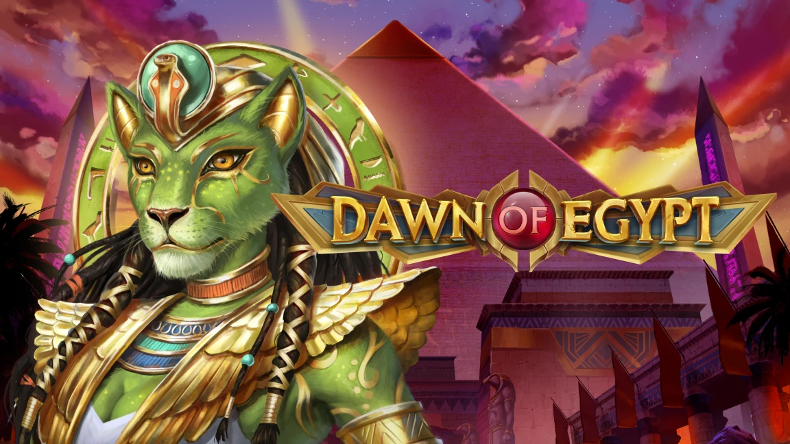 The promotional header for Dawn of Egypt, an online slot game on Betty.ca.