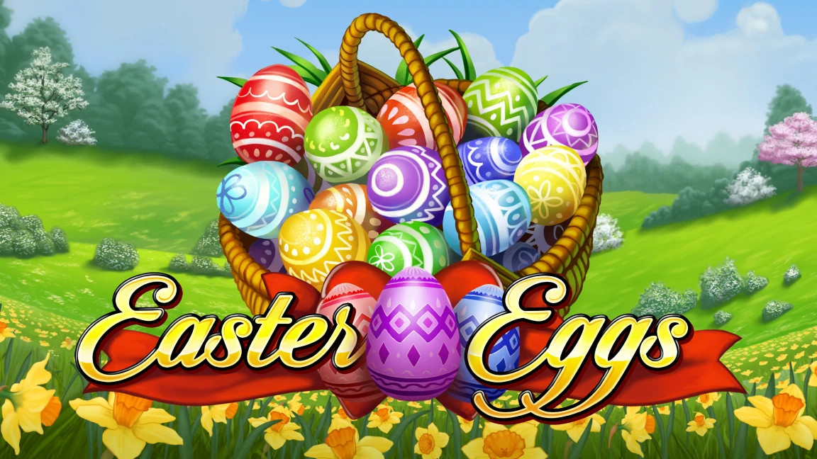 The promotional header for Easter Eggs, an online slot game on Betty.ca.
