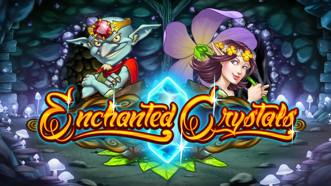 The promotional header for Enchanted Crystals, an online slot game on Betty.ca.